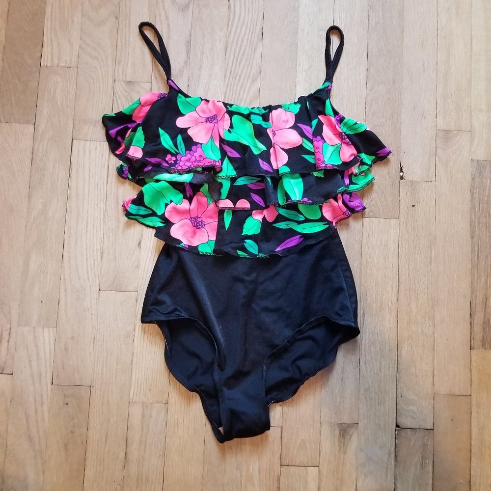 Vintage Sirena Swimsuit Size 12 Vintage 80's / 90's One Piece Bathing Swim Suit